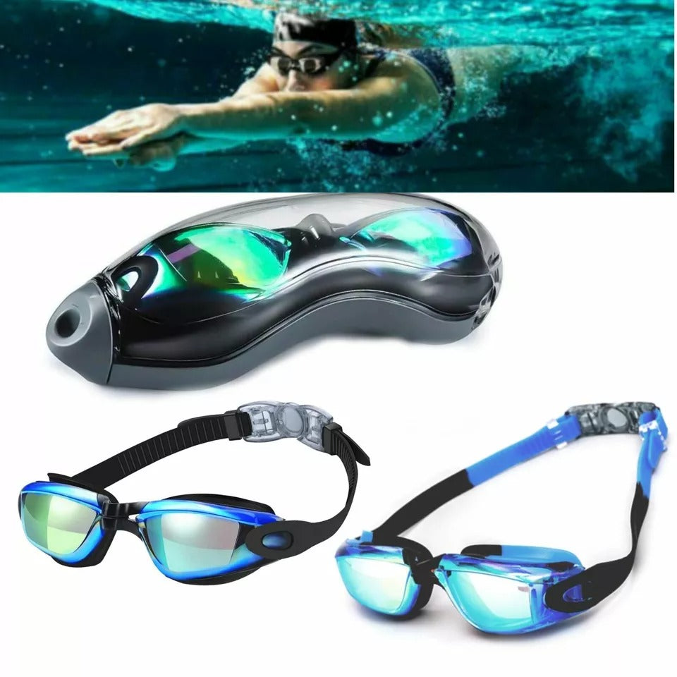 Professional Anti-Fog Swim Goggles for Men & Women – UV Protection, No-Leak Design, Adjustable Strap